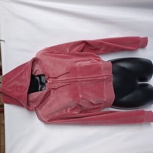 Better Together Cropped Pink Hoodie, Velour